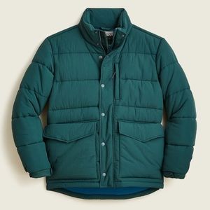 JCrew Nordic Puffer quilted jacket with PrimaLoft® Size Small Green